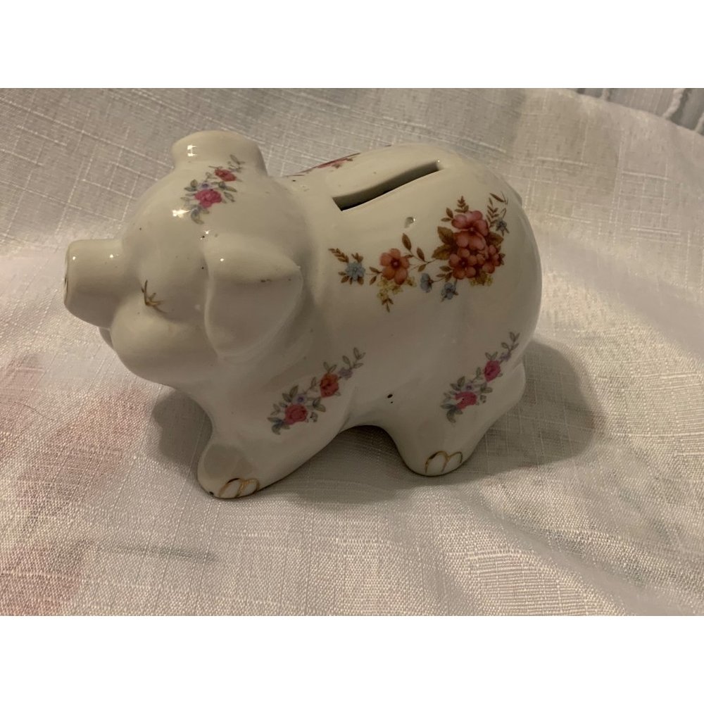 China Pig White Flowers Spring Floral Money Cute